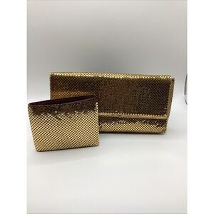 Vintage Whiting & Davis Co Mesh Bag Clutch Gold Tone  Evening Bag  USA 40's